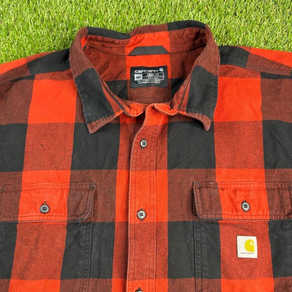 Carhartt Buffalo Plaid Flannel Shirt Mens 3XL Heavyweight Workwear Y2K